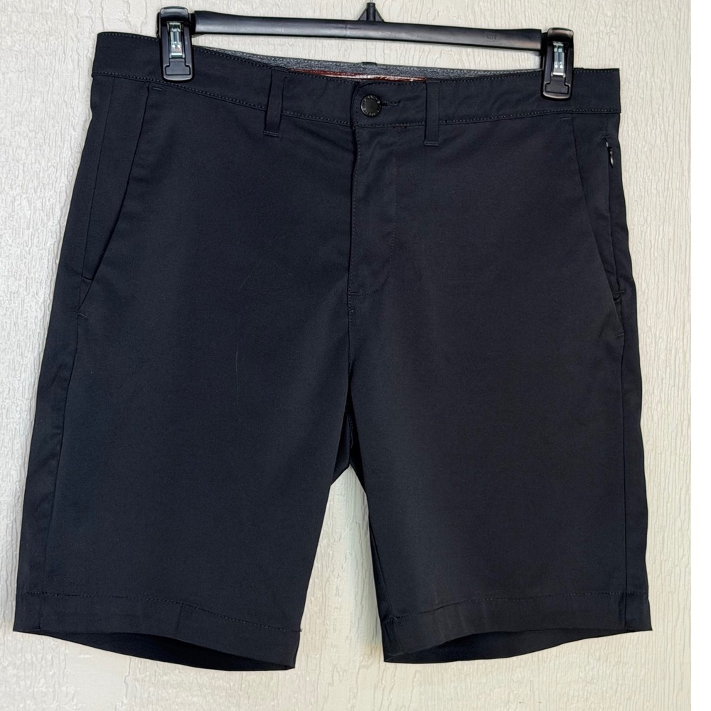 Jachs New York Mens Performance Shorts Black Size 32 Golf Travel Flat Front
